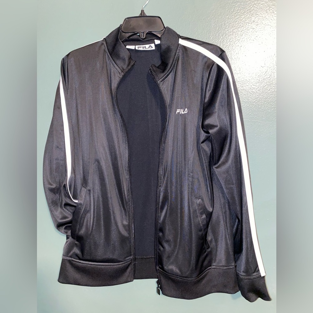 fila zip up sweatshirt black
